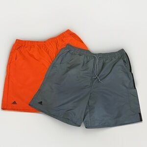 Adidas Men’s XL Athletic Shorts 2-Pack – Orange & Gray Activewear